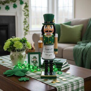 Shamrock Nutcracker St. Patrick's Day or Christmas Decoration Holiday Decor